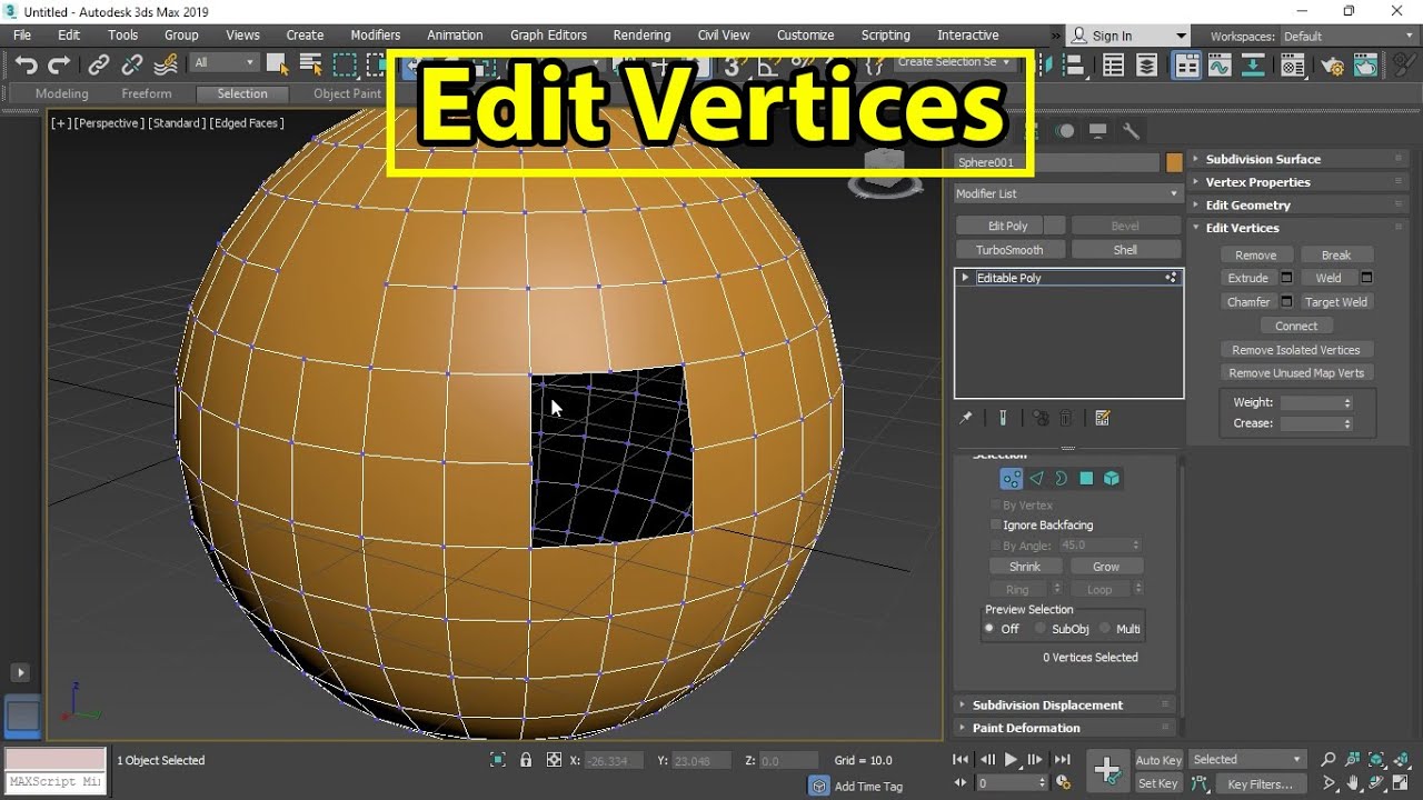 Edit vertices | 3ds Max hindi tutorial | Study Edutech - YouTube