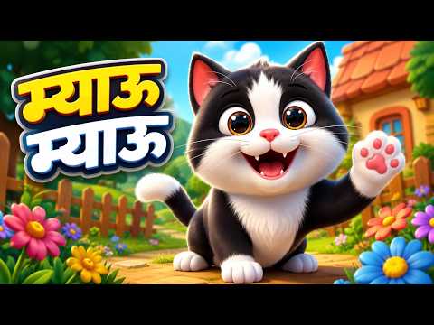 Meow Meow Billi Karti Meow | म्याऊ म्याऊ बिल्ली करती म्याऊ | Hindi Kids Rhymes | Nursery Rhymes