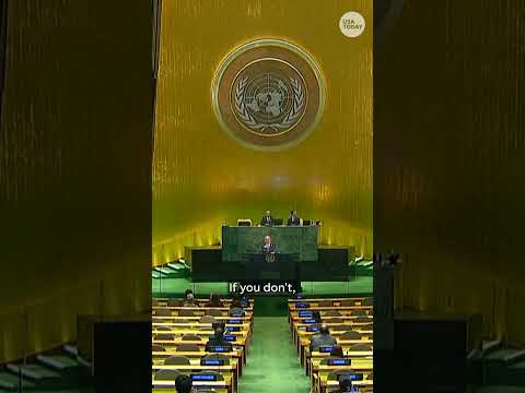 Walkouts, protests amid Israeli PM Netanyahu's fiery UN speech #Shorts