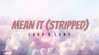 Mean it (Stripped) - Lauv \& LANY (Lyric Video)