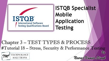 ISTQB Mobile Tester | 3.1.2 Stress Testing | 3.1.3 Security Testing | 3.1.4 Performance Testing