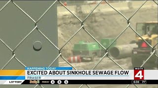Fraser sinkhole: Sewage to flow again
