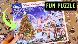 Fun Holiday Puzzle: Village Christmas Tree By White Mountain Puzzles screenshot 2