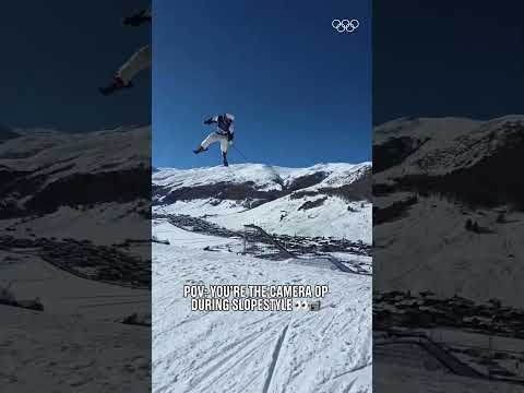 Ever wondered how the #WinterOlympics are filmed? ๐นโจ #Olympics #MilanoCortina2026 #FreestyleSkiing