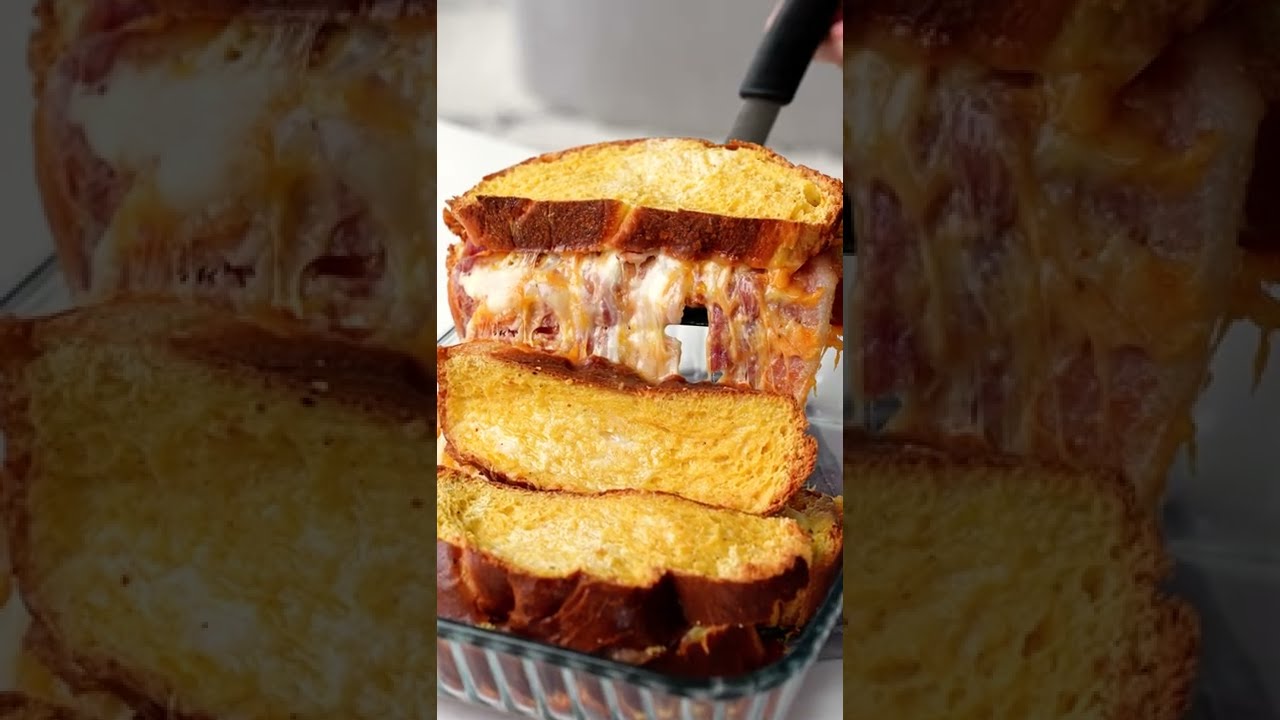 Baked FRENCH TOAST grilled cheese with bacon 🧀 YouTube
