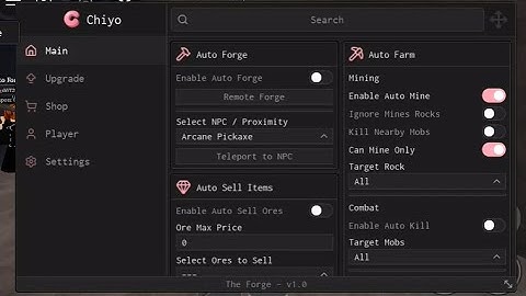 The Forge Script No Key - Chiyo Hub (Auto Mine, Auto Kill)
