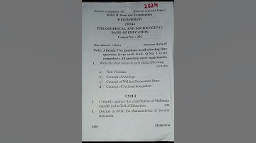 B.ED 2 SEM Course no 201 b.ed previous year question paper #JAMMU UNIVERSITY #2024