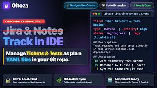 Track Tickets & Releases in VS Code/Cursor (Without Leaving the Editor) | Gitoza Lite Demo