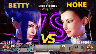 SF6 ▰ BETTY (Juri) vs MOKE (Chun-Li) 👊 Ranked Match - High Level Gameplay - 11/25