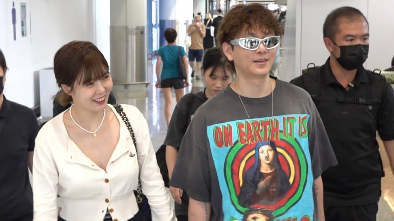 HyunA 泫雅 (현아)、龍俊亨 Yong JunHyung (용준형) Hong Kong Airport Arrival 20240907 (Incheon→Hong Kong)