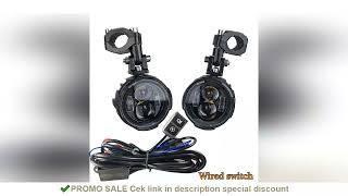 Pair 100W Motorcycle Headlight Fog Lights Led Auxiliary Driving Light Spotlight Headlamp Dual Color