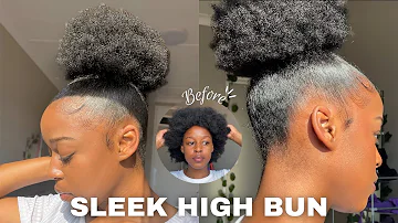 HOW TO ACHIEVE HIGH SLEEK BUN ON TYPE 4 NATURAL HAIR! 💫