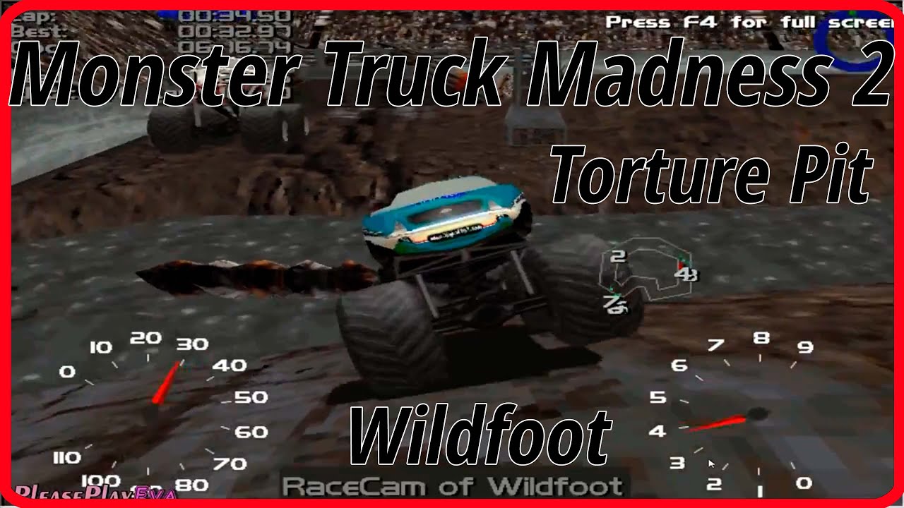 Monster Truck Madness 2 (1998) ✓ Gameplay #20 ✓ Wildfoot ✓ Hidden Track: Torture Pit