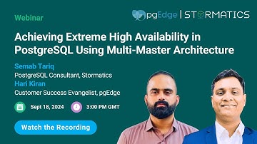 Webinar Promo: Achieving Extreme High Availability in PostgreSQL Using Multi Master Architecture