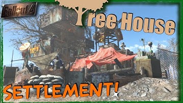 Fallout 4 - Tree House Village! The High Settlement | Building with Mods