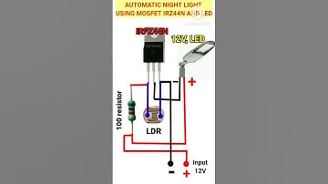 AUTOMATIC NIGHT LIGHT USING MOSFET IRZ44N AND LED #viral #shortvideo #youtubeshort