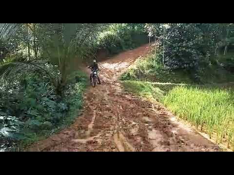 Jalan menuju Gunung Tilu TNUK ketika musim penghujan