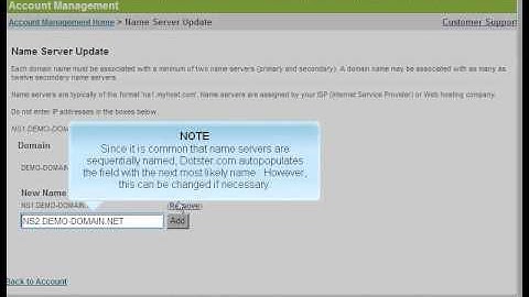 Changing name servers via Dotster.com
