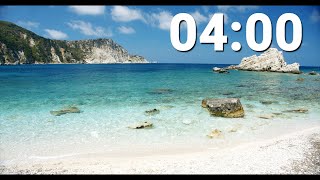 4 Minute Countdown Timer with Alarm and Jazz Music to Study or Relax by - Tropical Beach Scene