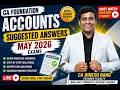 CA Foundation Accounts May 2026 Suggested Answers | Complete Paper Solution by CA Dinesh Bang
