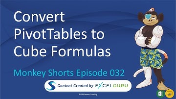 Convert PivotTables to Cube Formulas - Monkey Shorts Episode 032