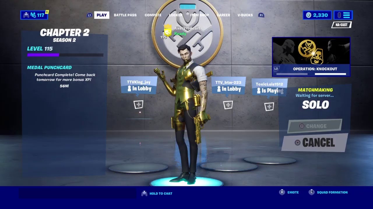 Fortnite oro skin/Challenges