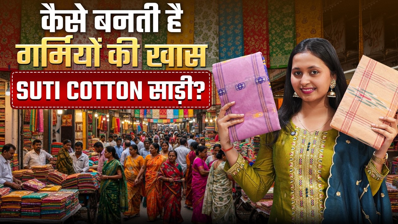 कैसे बनती है? गर्मियों की खास सूती कॉटन साड़ी?  Suti Cotton Saree | Suti Saree Wholesale Market