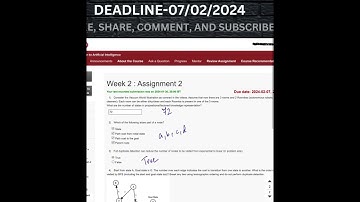 INTRODUCTION TO ARTIFICIAL INTELLIGENCE WEEK 2 ASSIGNMENT SOLUTION #nptel2024 #nptel #nptelai