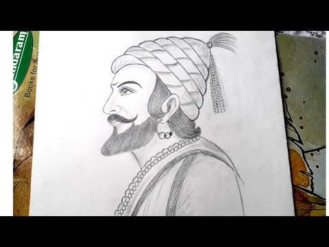 White Shivaji Maharaj Portrait Size A3