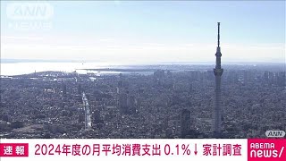 【速報】2024年度家計調査　月平均消費支出は30万4178円　前年度比0.1％減　総務省(2025年5月9日)