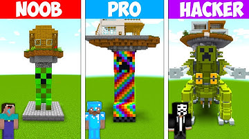 Minecraft NOOB vs PRO vs HACKER: CREEPER HOUSE BUILD CHALLENGE in Minecraft / Animation