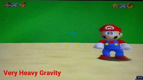 SM64 Cheat Code very heavy gravity + no gravity (mario entrance comparison)