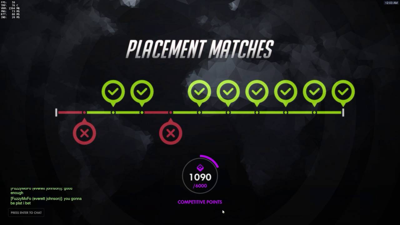 Overwatch 08 12 2016 Season 2 Competition placement - YouTube