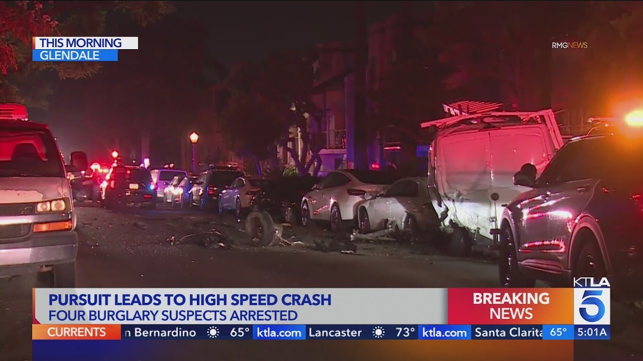 Burglary suspect ejected when Glendale pursuit ends in crash | Los ...