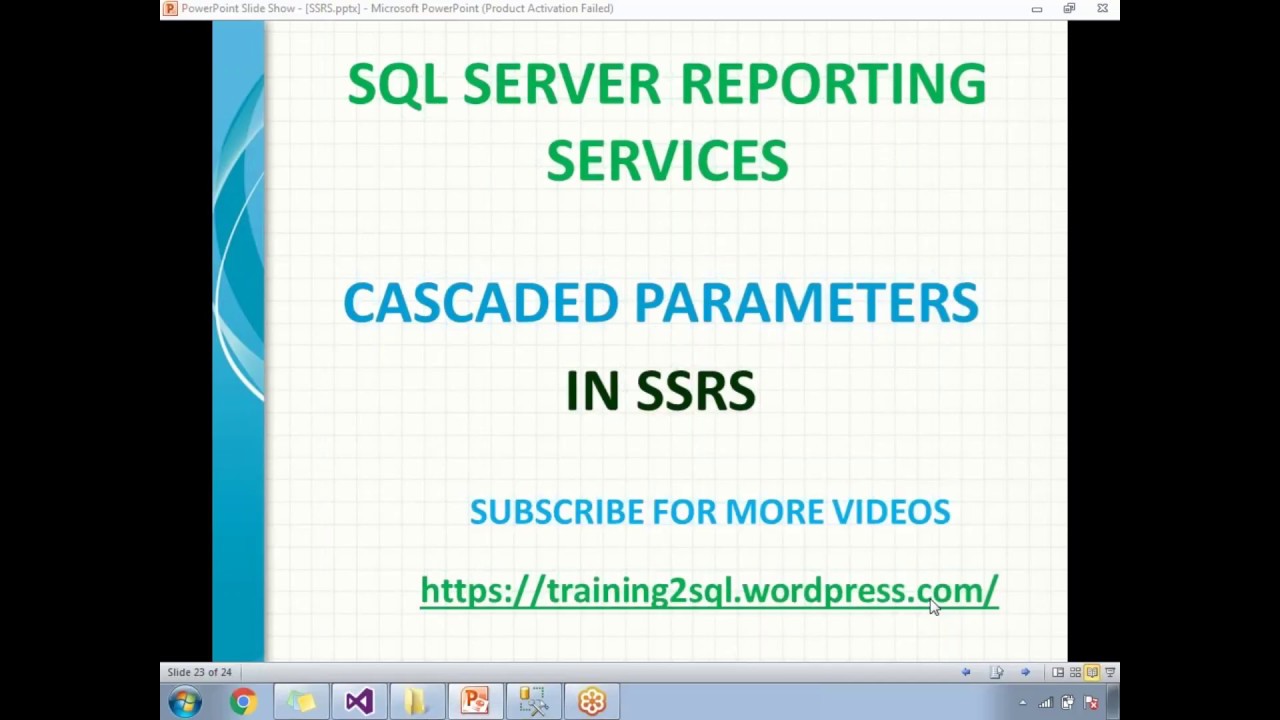 15 CASCADED PARAMETERS IN SSRS - YouTube