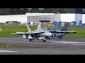 Canforce CF-188s Hornets and CC150 Polaris Tanker depart Prestwick for Romania - [4K/UHD]