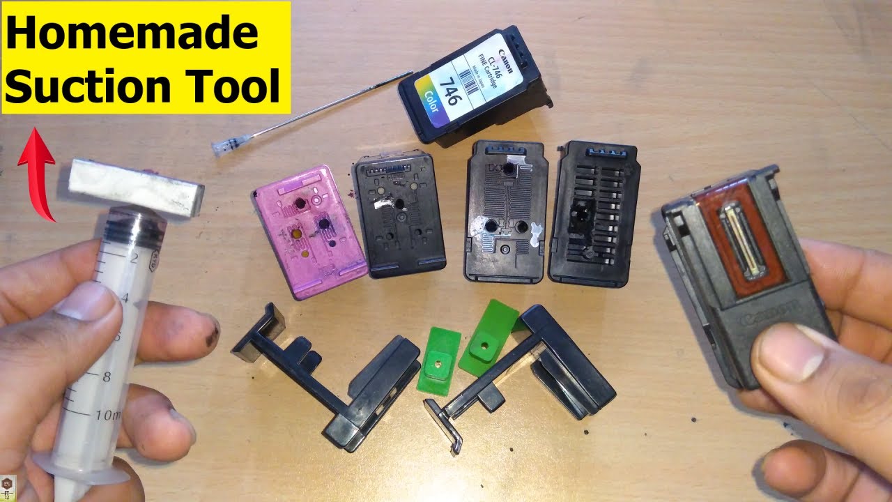 How to make a Home made SUCTION TOOL for HP & Canon Inkjet Cartridges