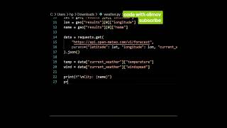 Build a weather app in 30 seconds #python #coding