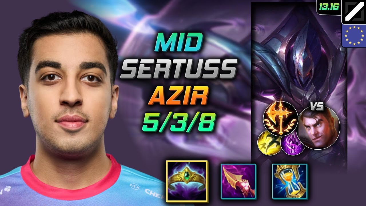 Azir Mid Build Sertuss Crown of the Shattered Queen Conqueror - LOL EUW Challenger Patch 13.16