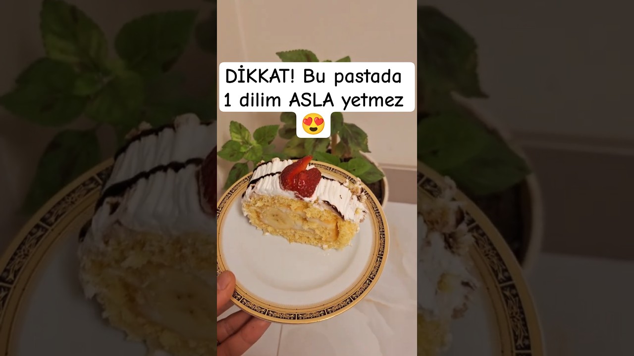 Muzlu Rulo Pasta Tarifi 🍌 | Evde Kolay Pastane Lezzeti #shortsfeed #rulopasta