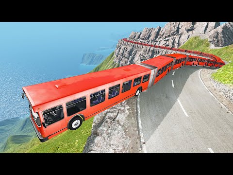 Long Articulated Bus Fails#1 - Beamng drive