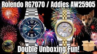 Rolendo RG7070 Addies AW25905 Watch Double Unboxing Fun!