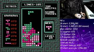 Three 1.4s in a row (tied WR) - NES Tetris