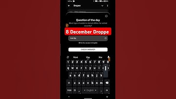 Dropee Question of the day Today 8 December | Dropee Question of the day Code \ Dropper Code today