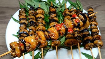 ỐC BƯƠU NƯỚNG SA TẾ-Cách Làm ốc bươu nướng sa tế ốc bươu vàng nướng sa tế giòn ngọt thơm ngon 