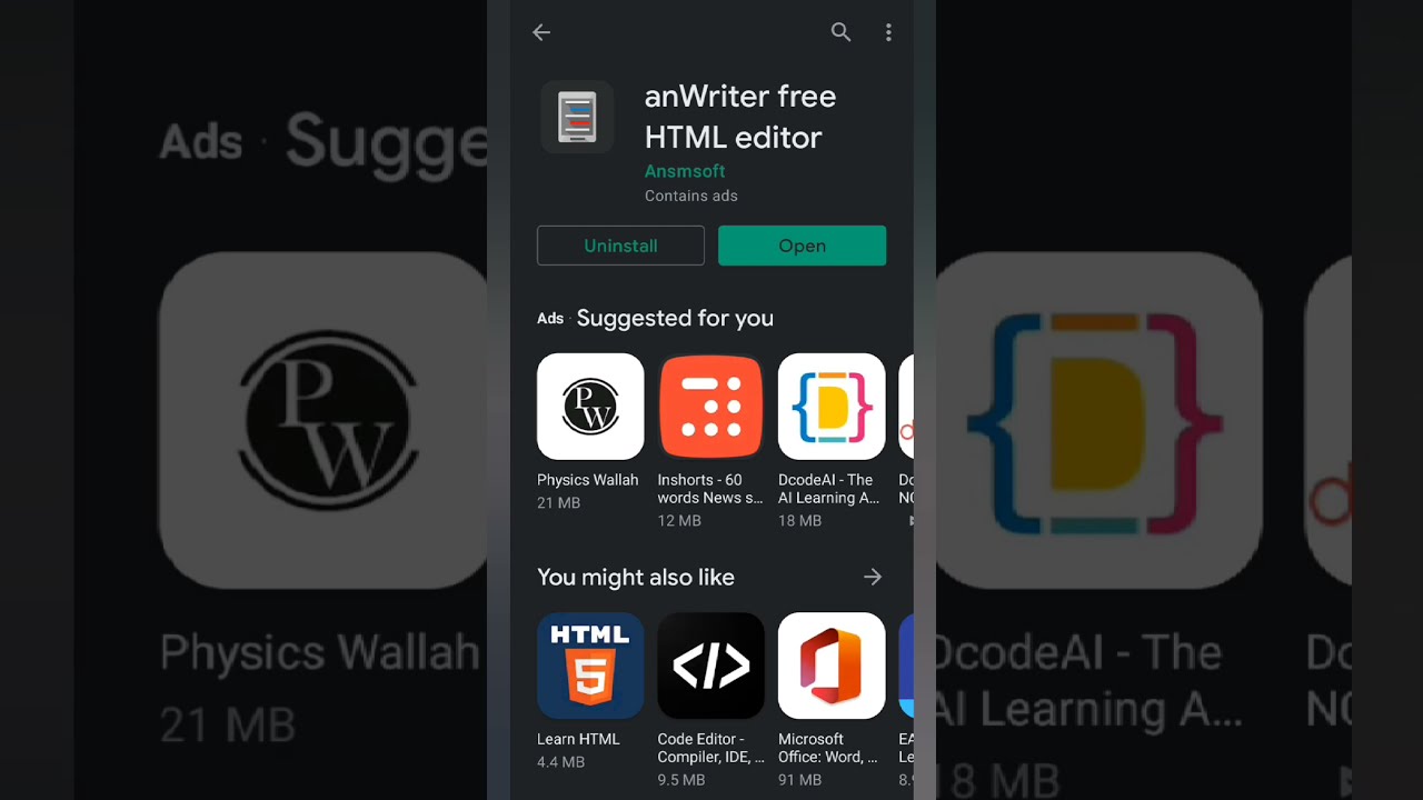 Best And Simple HTML CSS Editor For Mobile Phone AnWriter Free