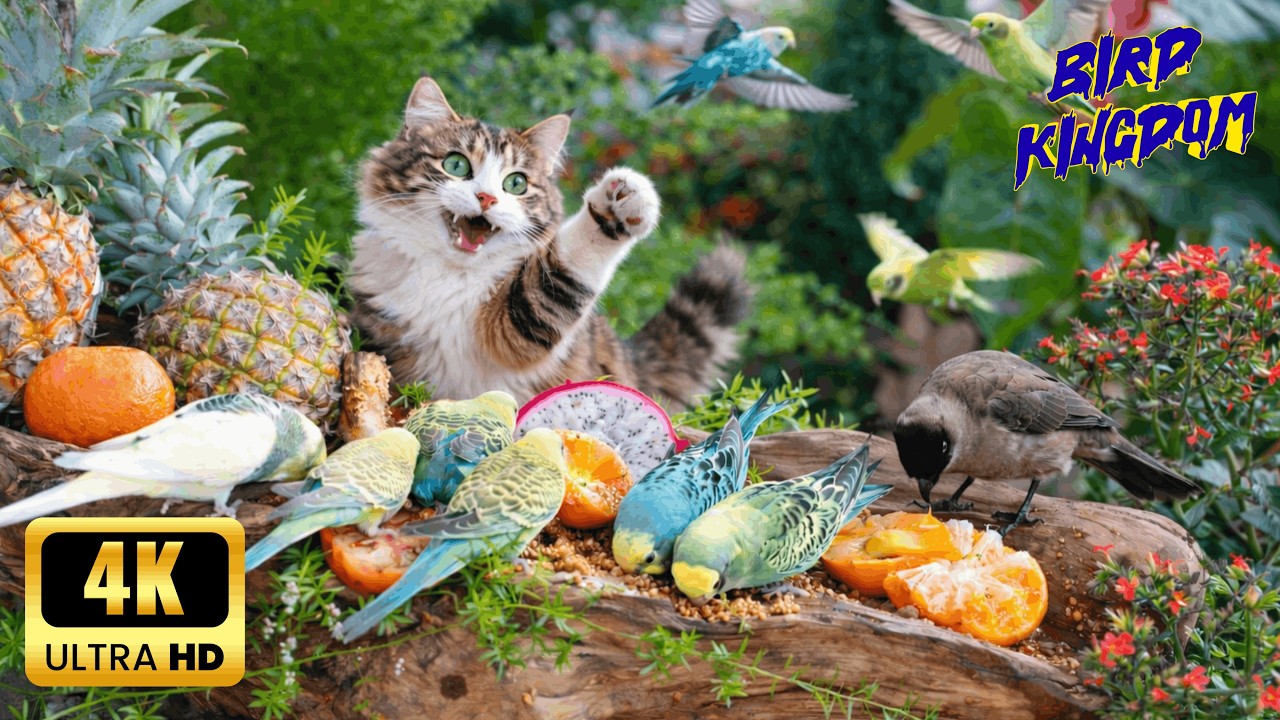 Cat TV 😺 Captivating Squirrels and Birds for Pets to Observer 🐿 Cat Games 4K HDR