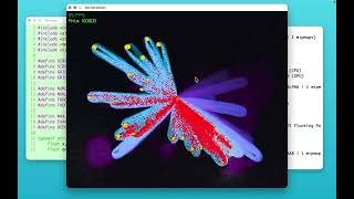 100.000 Ants find food simulation