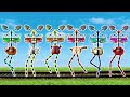 【線路アニメ】サインフレームは互いに助け合って障害を乗り越えます。!🚂🚎🚒Railroad Crossing and train railway level