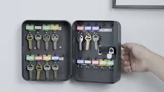 Uniclife 120 Position Key Cabinet Combination and Key Lock Resettable Black Digital Security Box